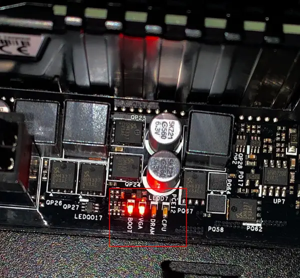 motherboard red lights