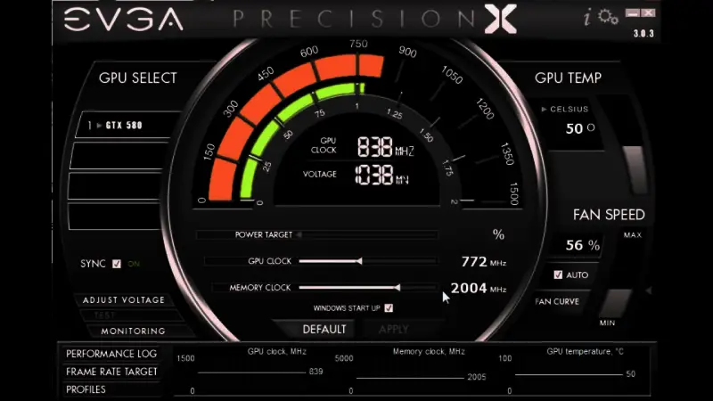 overclocking panel