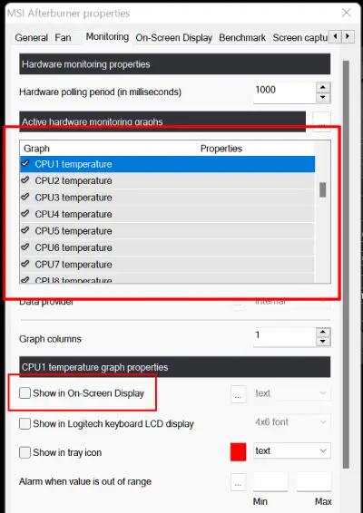msi afterburner cpu options