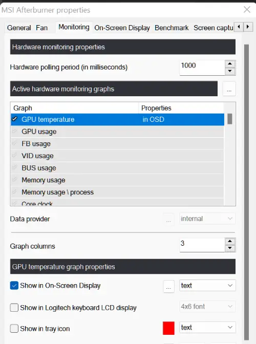 msi afterburner gpu temp