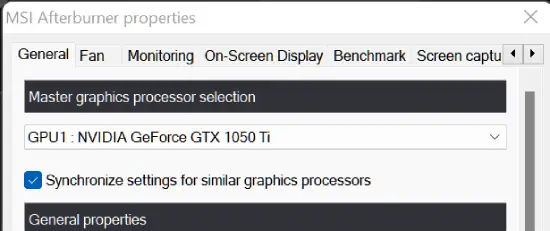 msi afterburner choose gpu