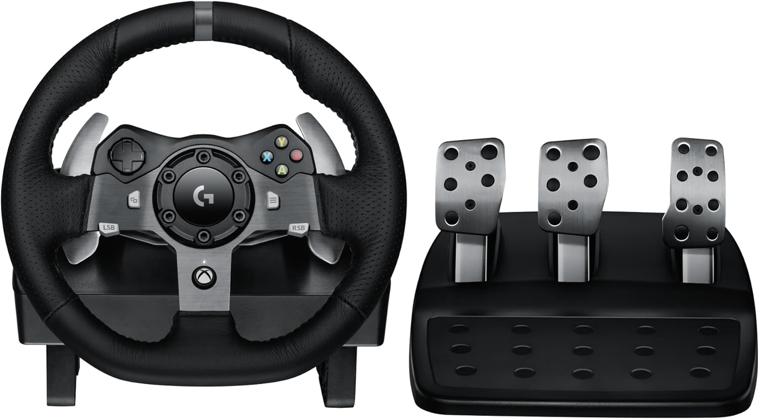 Logitech G920 Driving Force Racing Wheel and Floor Pedals - Leather Steering Wheel for Xbox Series X|S, Xbox One, PC, Mac