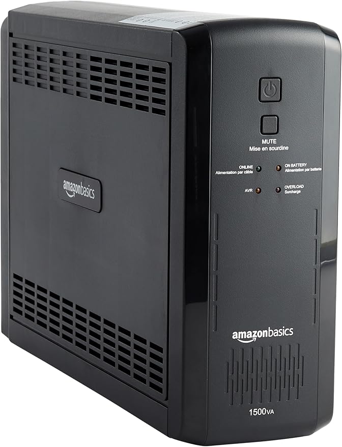 4. Amazon Basics UPS Battery Backup & Surge Protector 1500VA/900W: